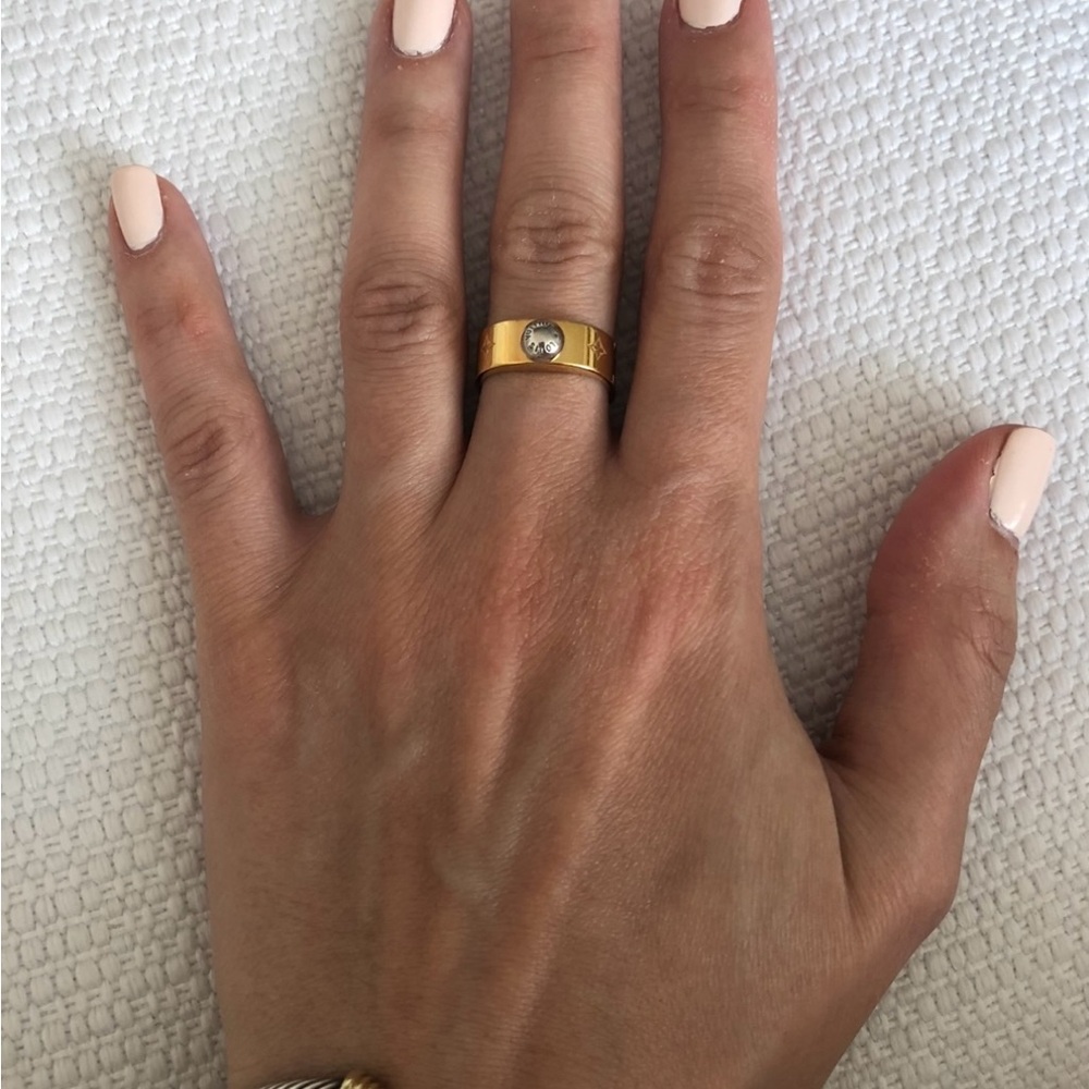 Authentic Louis Vuitton Monogram Brass Ring - size small